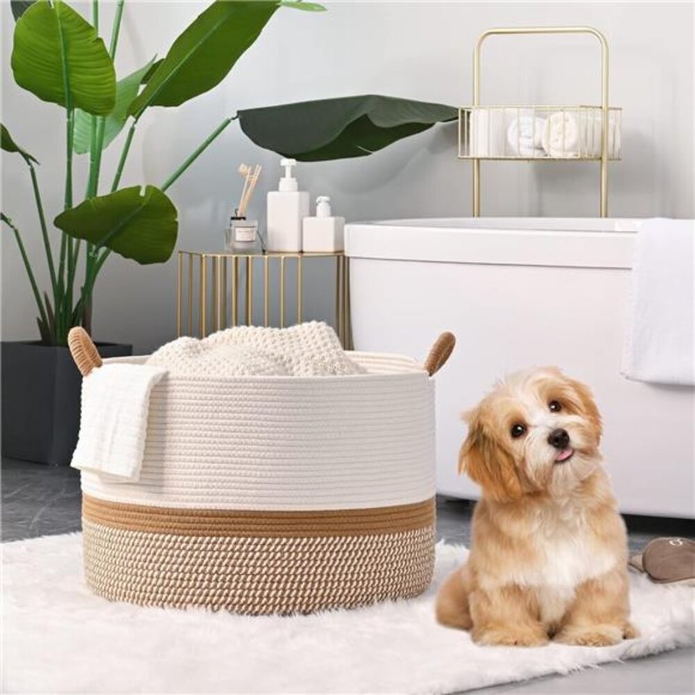 Large Blanket Basket (20"x13"),Woven Baskets for storage Baby Laundry Hamper